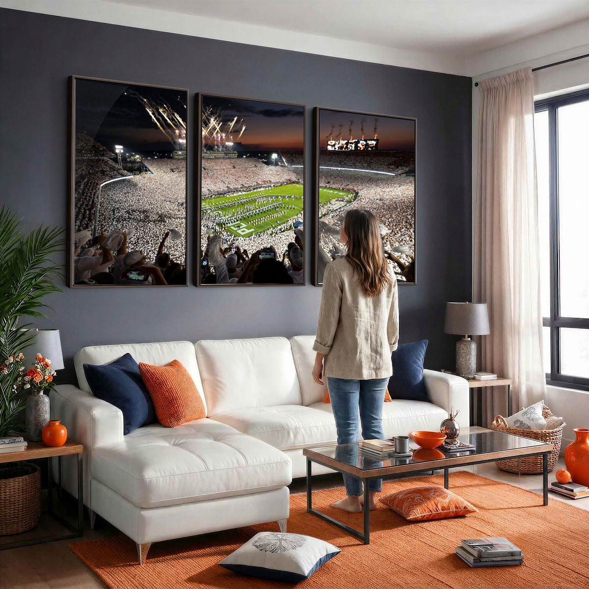 26666-MGV-CV-36X24 - Penn State Stadium Wall Art Canvas Print, White Out