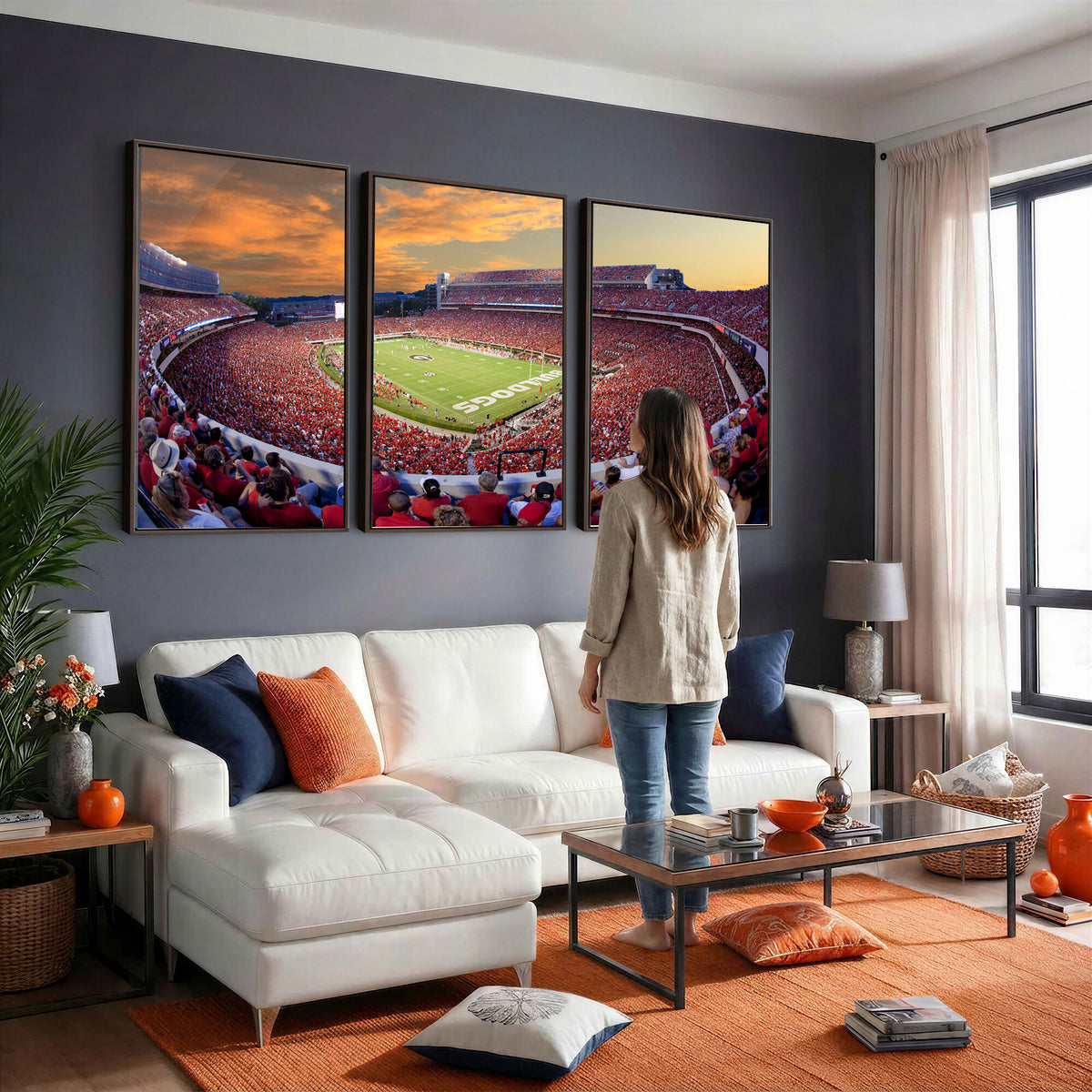 73680988-MGV-CV-36X24 - Dooley Stadium Wall Art, Sports Arena Canvas Print, Dooley Field, Framed and Ready to Hang