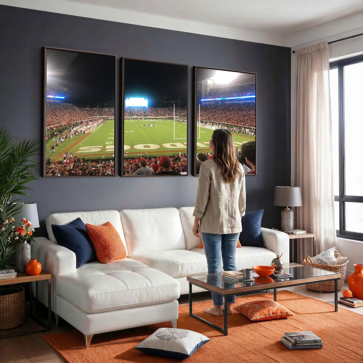 16230786-MGV-CV-36X24 - Dooley Stadium Wall Art, Sports Arena Panoramic Canvas Print, Modern Stadium Landscape Artwork for Home, Office