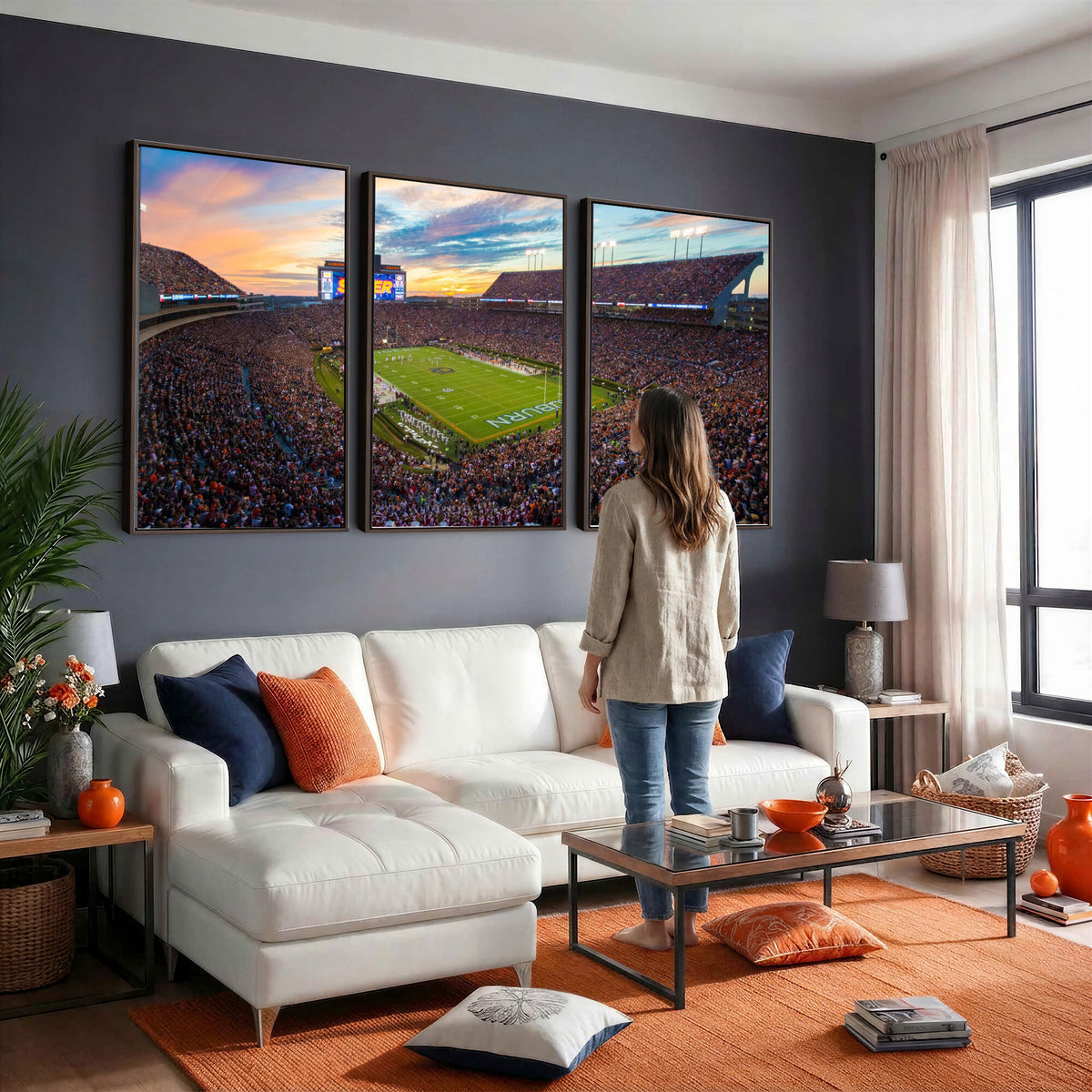 29755746-MGV-CV-36X24 - Jordan-Hare Stadium Wall Art Canvas Print, Football Stadium