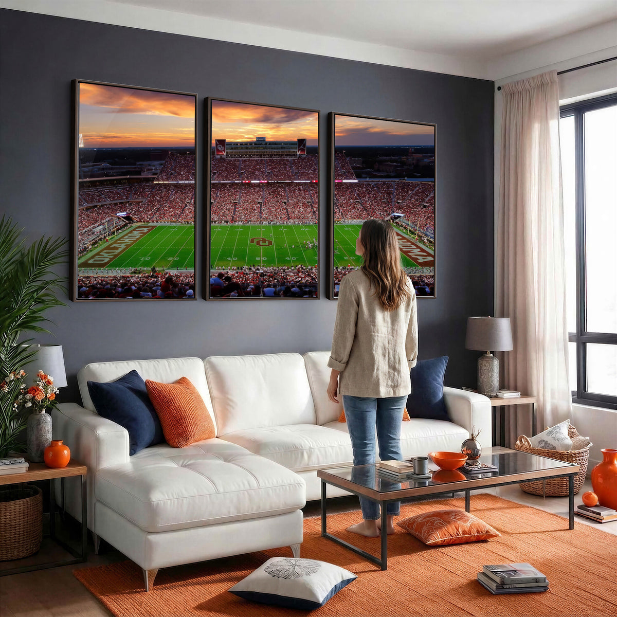 51457497-MGV-CV-36X24 - Oklahoma Sooners Stadium Wall Art Canvas Print, College Football Decor