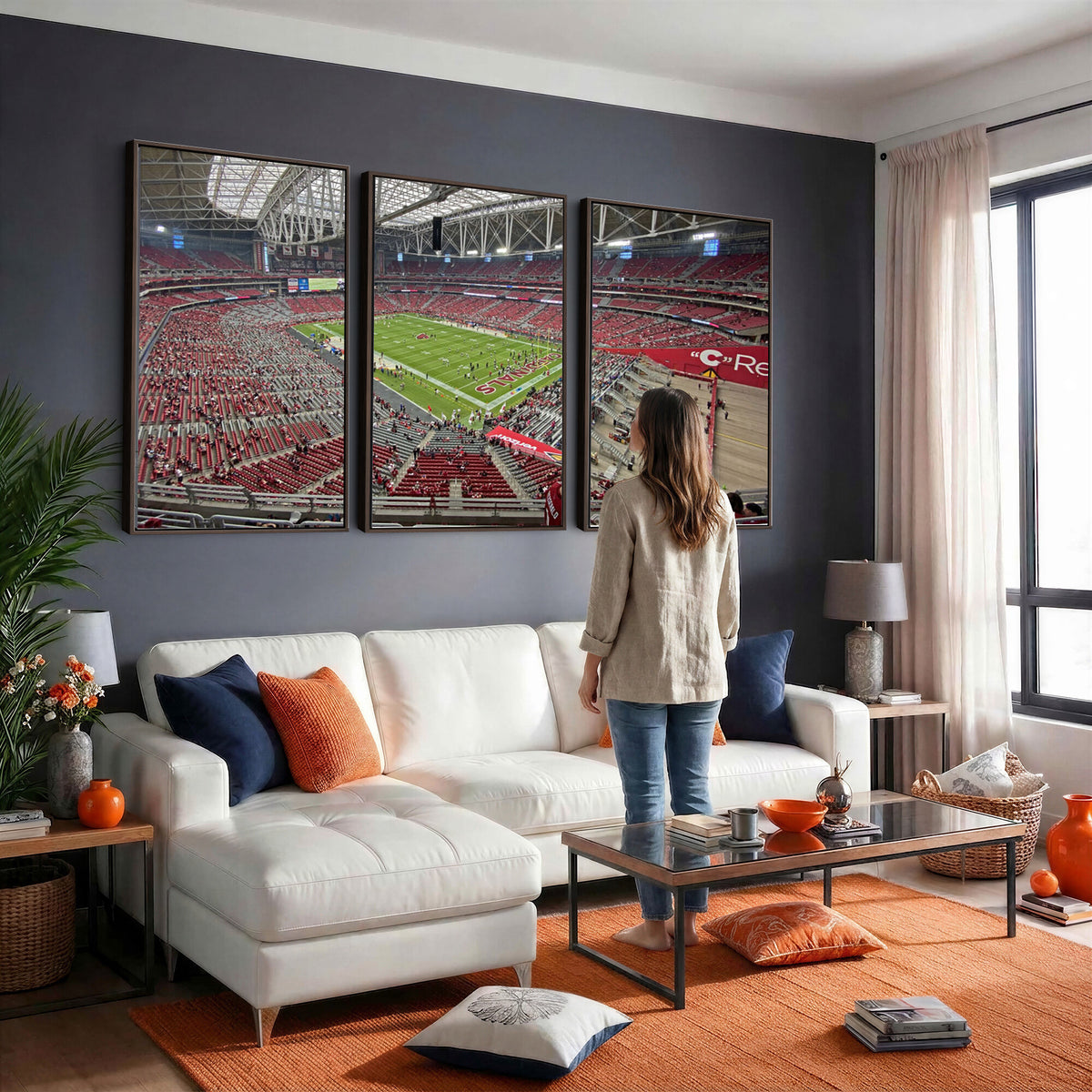 30579717-MGV-CV-36X24 - State Farm Stadium Canvas Wall Art, Arizona Cardinals Football Stadium Print, Glendale NFL Arena Panorama Artwork
