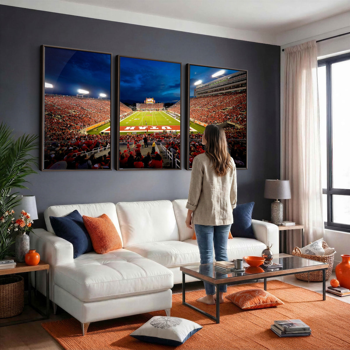 74019251-MGV-CV-36X24 - Rice-Eccles Stadium Wall Art Canvas Print - Utah Salt Lake City Stadium Print