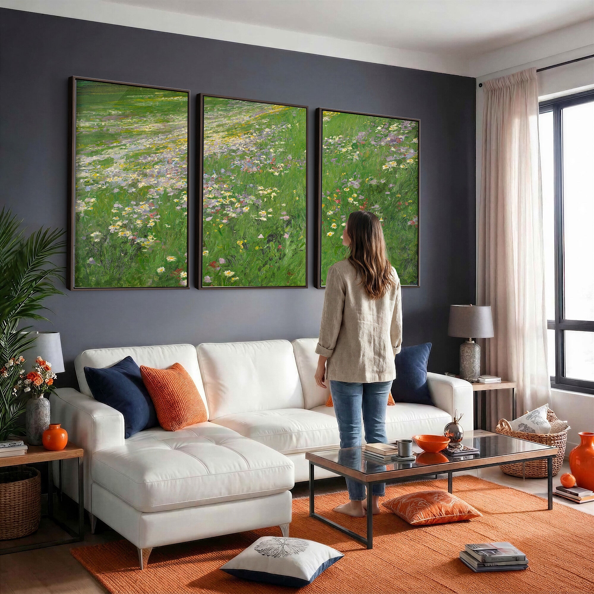 63535040-MGV-CV-36X24 - Alexander Koester Flower Meadow Canvas Wall Art, Vintage Landscape Print