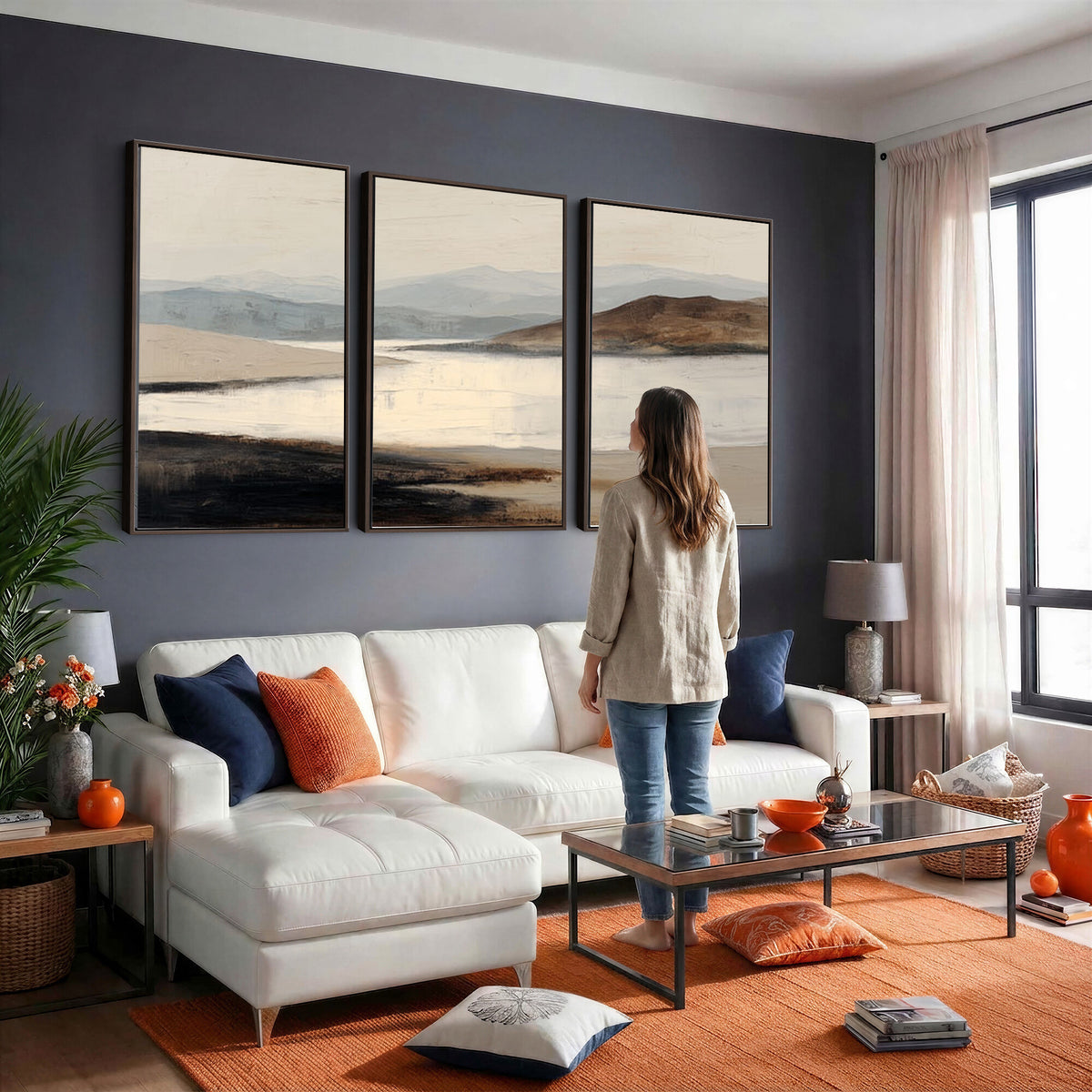 36873679-MGV-CV-36X24 - Modern Abstract Landscape Canvas Wall Art, Minimalist Nature Printing