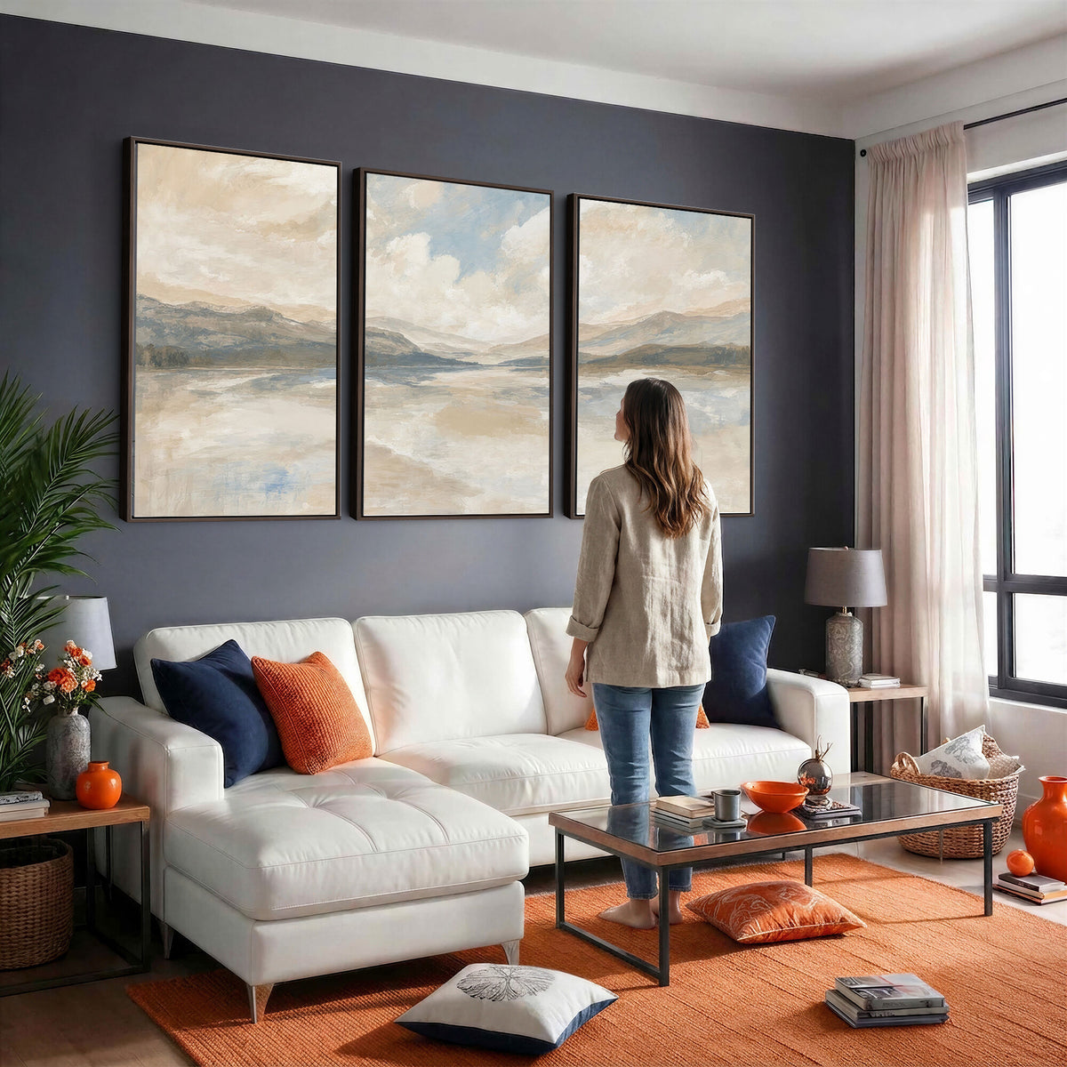 12998065-MGV-CV-36X24 - Serene Mountain and Lake Landscape Canvas Wall Art