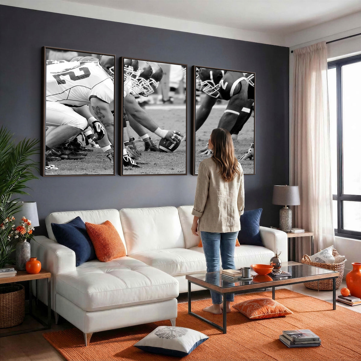 97432-MGV-CV-36X24 - American Football Player Wall Art Canvas Print