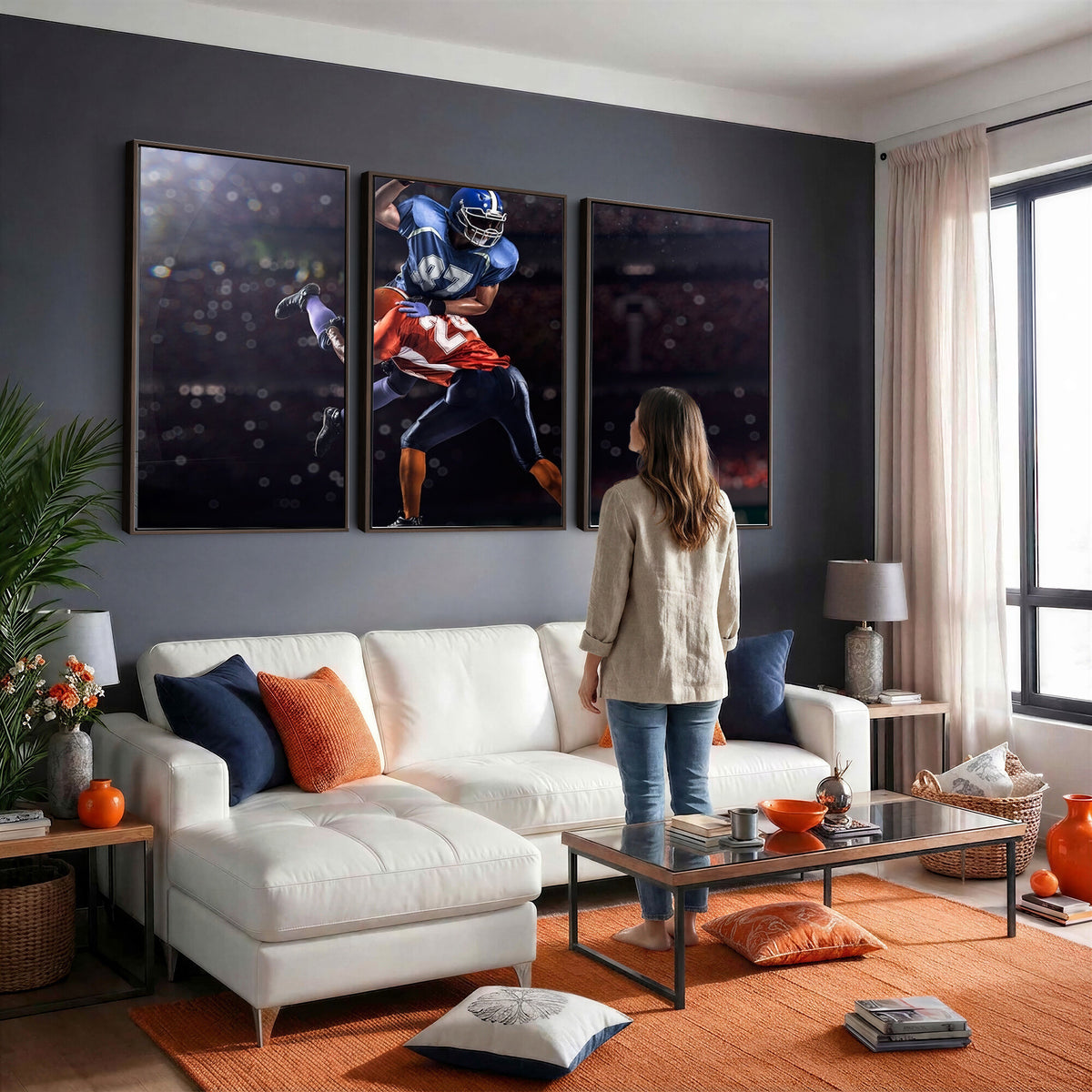 76491-MGV-CV-36X24 - American Football Wall Art Canvas Print, Stadium Sport Wall Art Print