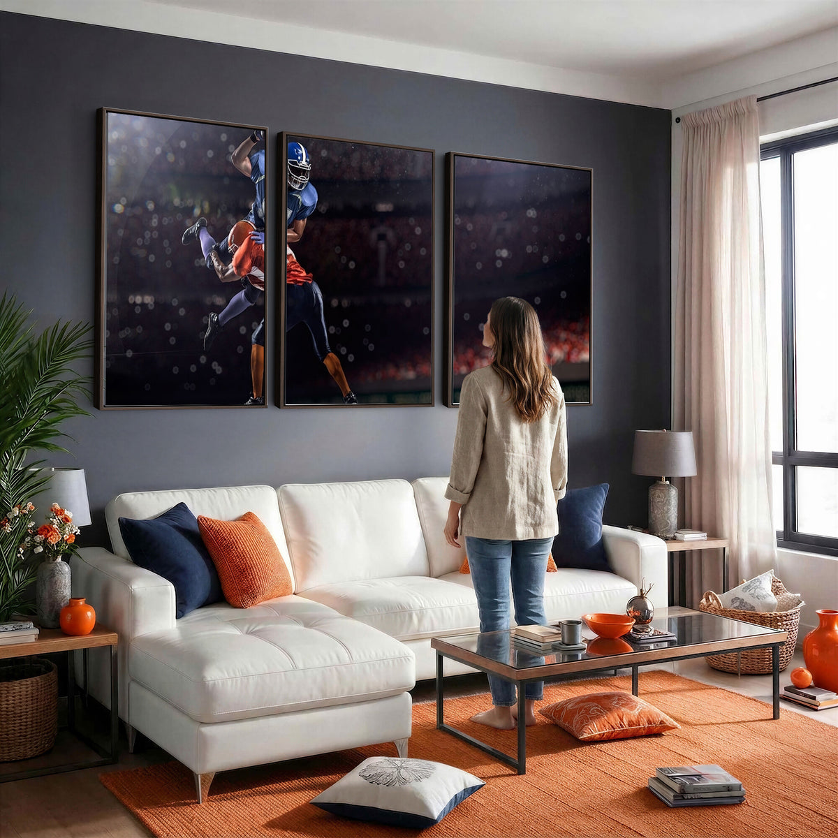 68009-MGV-CV-36X24 - American Football Wall Art Canvas Print, Stadium Sport Wall Art Print