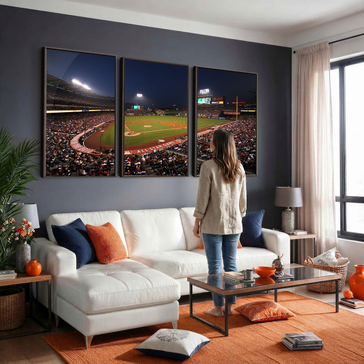 88896-MGV-CV-36X24 - Los Angeles Angels Baseball Team Print, Anaheim Angel Stadium Wall Art