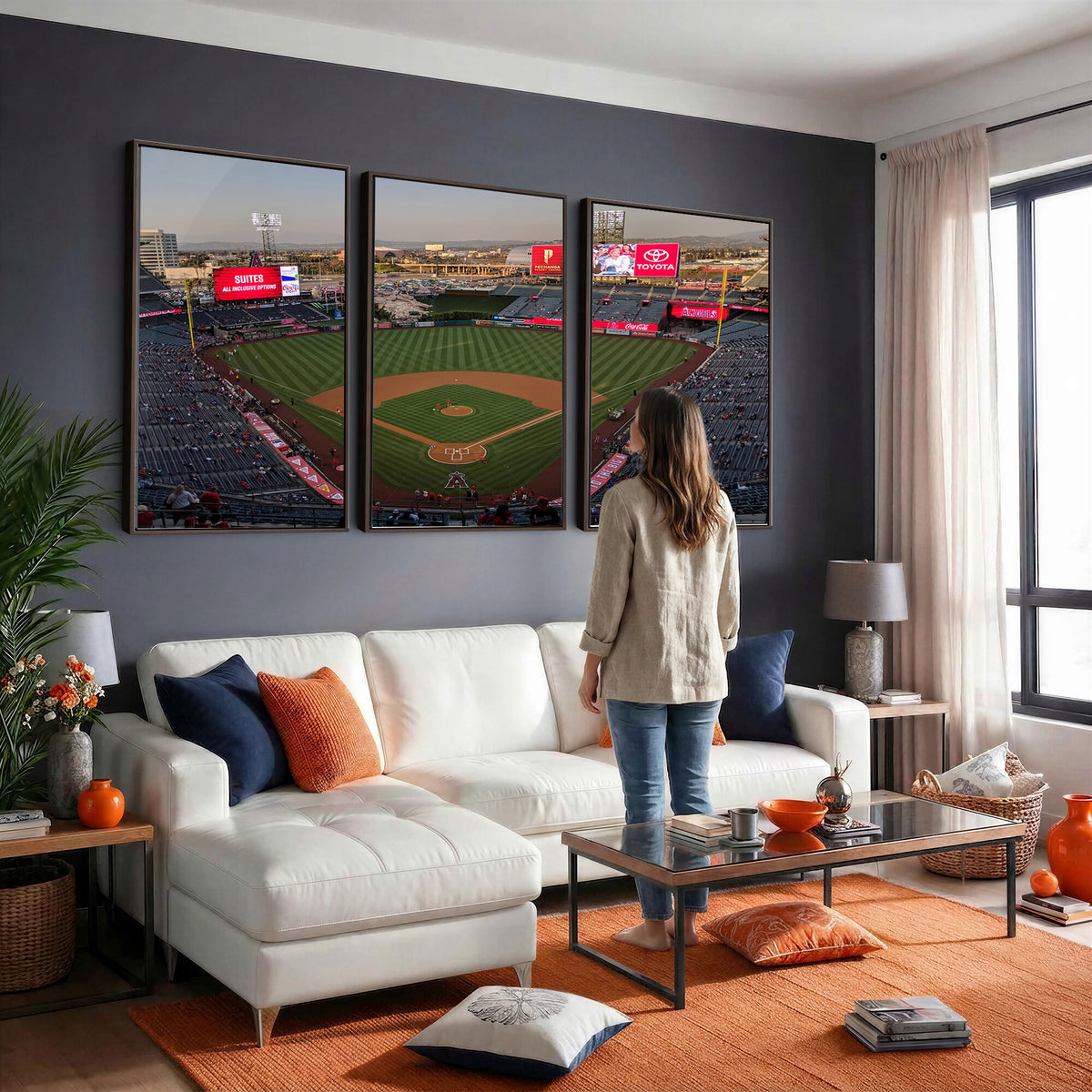 45864-MGV-CV-36X24 - Los Angeles Angels Baseball Canvas Print, Anaheim Angel Stadium Wall Art