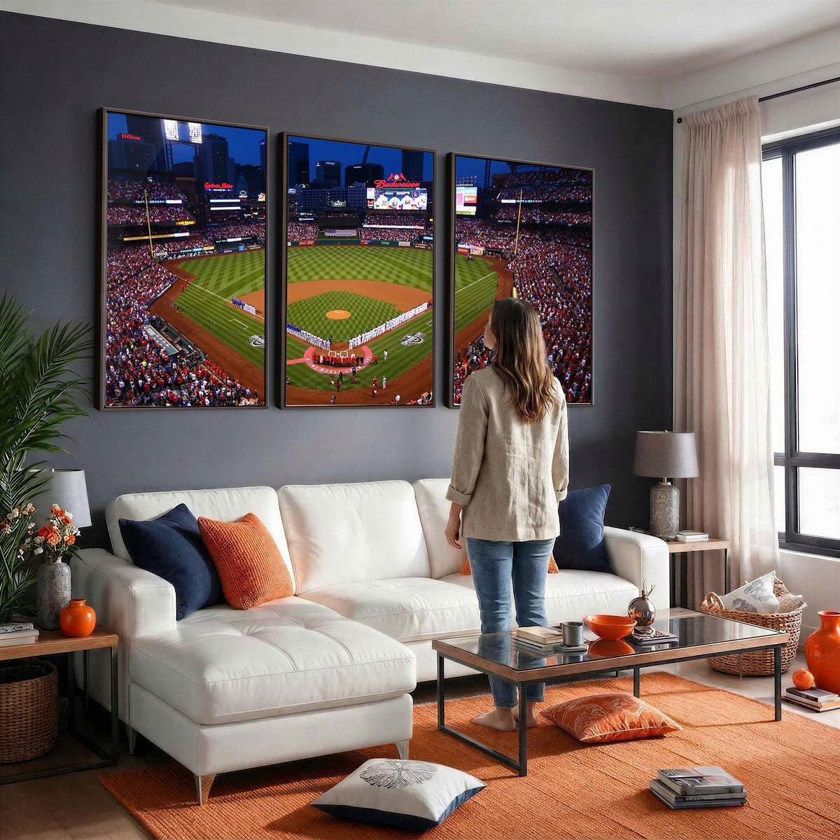 11925-MGV-CV-36X24 - St. Louis Cardinals Baseball Team Print, Busch Stadium Wall Art