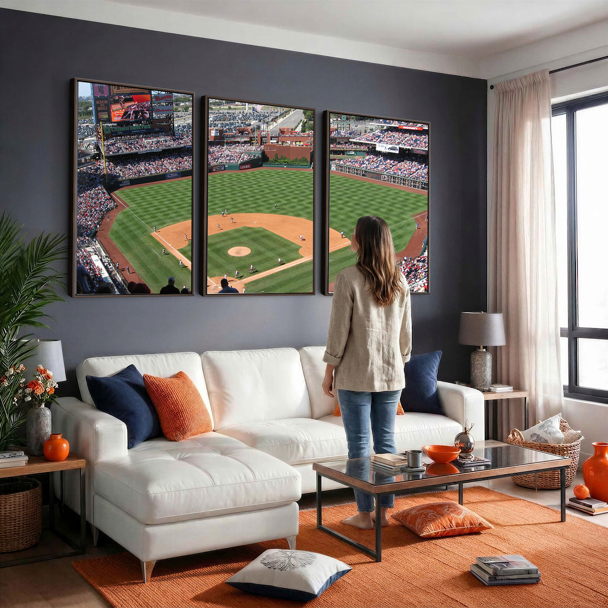 85755-MGV-CV-36X24 - Philadelphia Phillies Baseball Team Print - Philadelphia Citizens Bank Park Stadium Wall Art Canvas