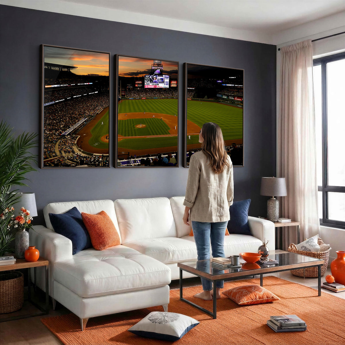 57060-MGV-CV-36X24 - Colorado Rockies Coors Field Wall Art Canvas Print - MLB Baseball Stadium