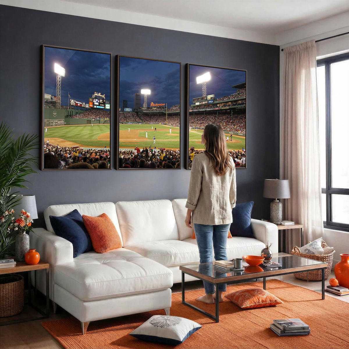 85099-MGV-CV-36X24 - Boston Red Sox Baseball Team Print Canvas, Massachusetts Fenway Park Stadium Wall Art