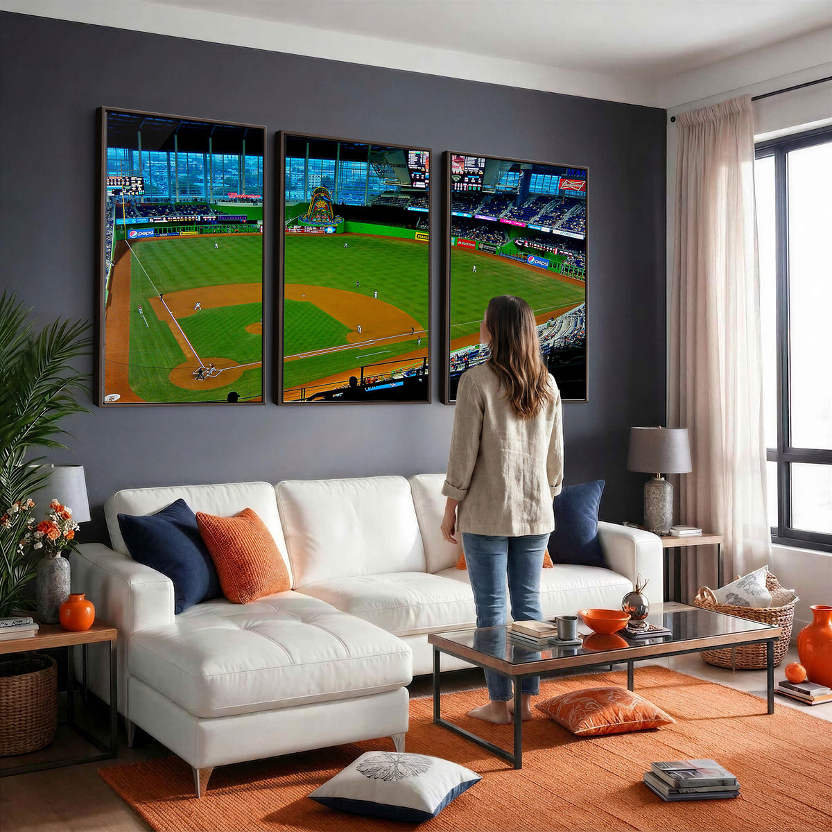 51207-MGV-CV-36X24 - Miami Marlins Baseball Team Print, Miami LoanDepot Park