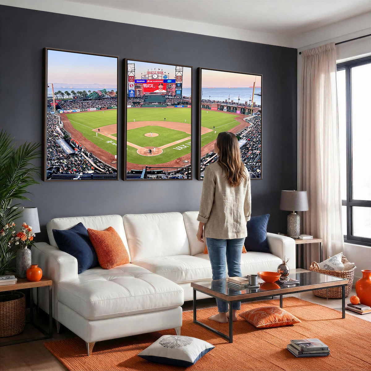 16055-MGV-CV-36X24 - San Francisco Giants Baseball Team Print, Oracle Park