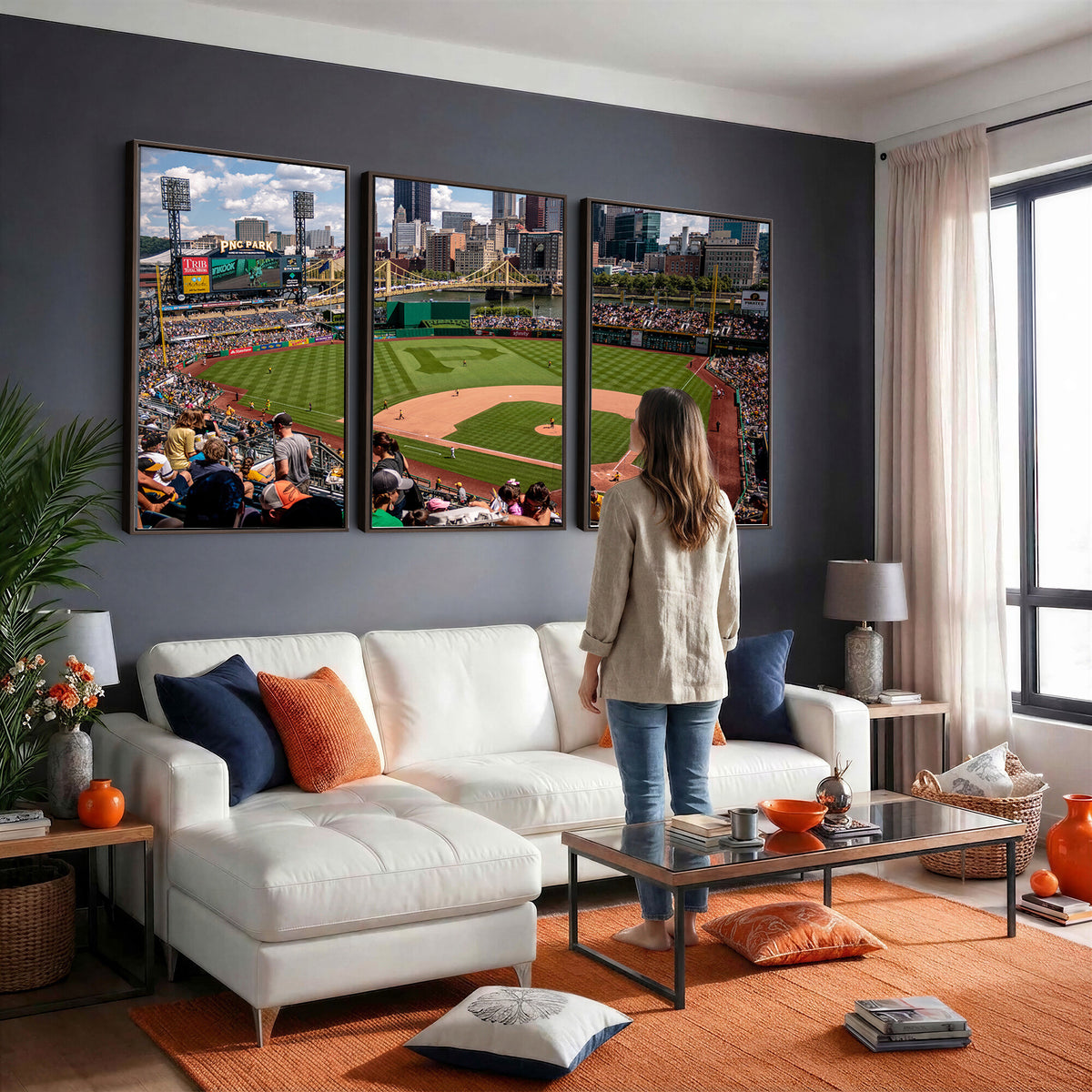 66872-MGV-CV-36X24 - Pittsburgh Pirates Baseball Team Print, PNC Park Stadium