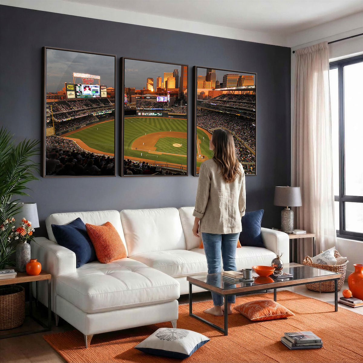 99822-MGV-CV-36X24 - Minnesota Twins Baseball Team Print, Minneapolis Target Field Stadium Wall Art