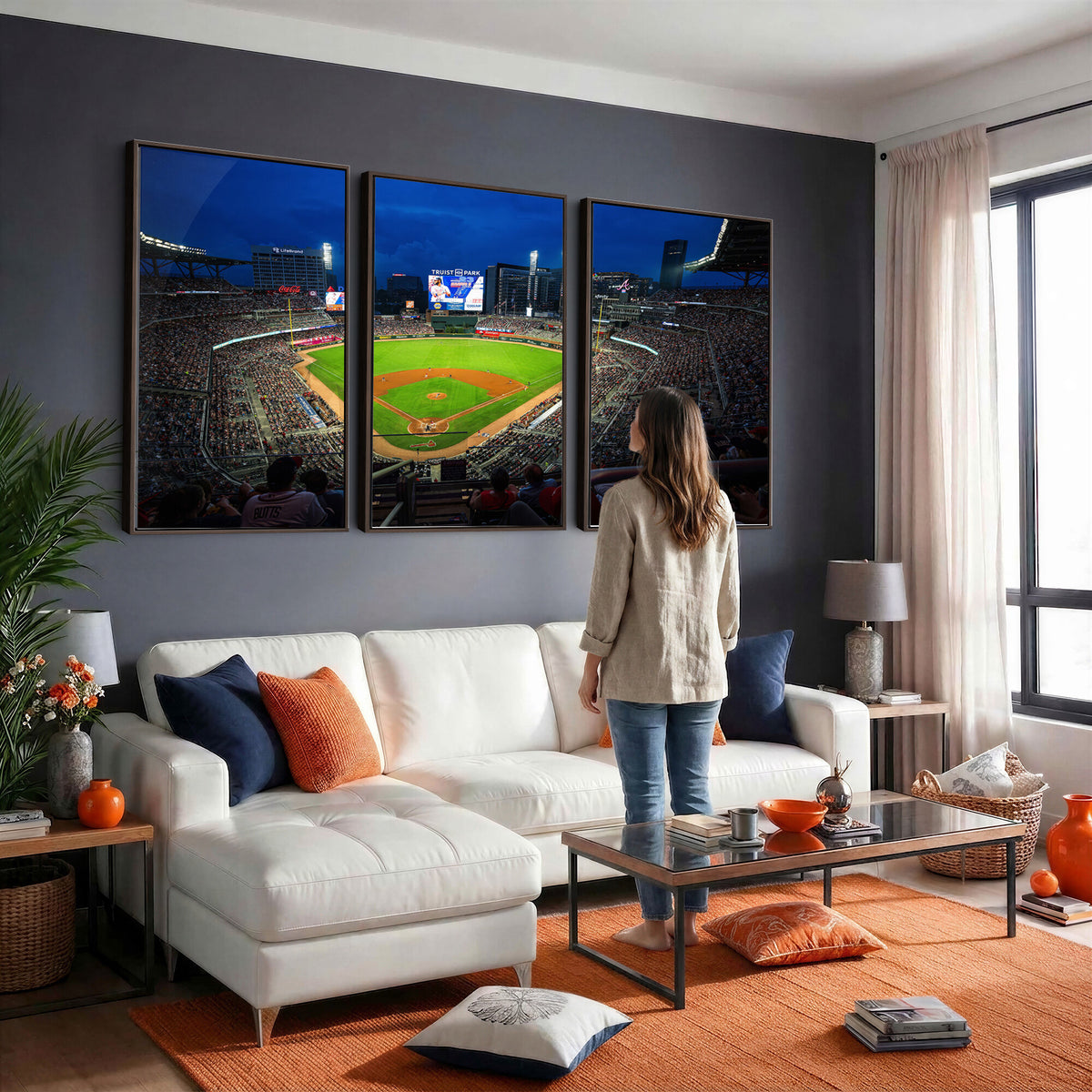 88590-MGV-CV-36X24 - Truist Park Night Game Canvas Art, Atlanta Braves Stadium