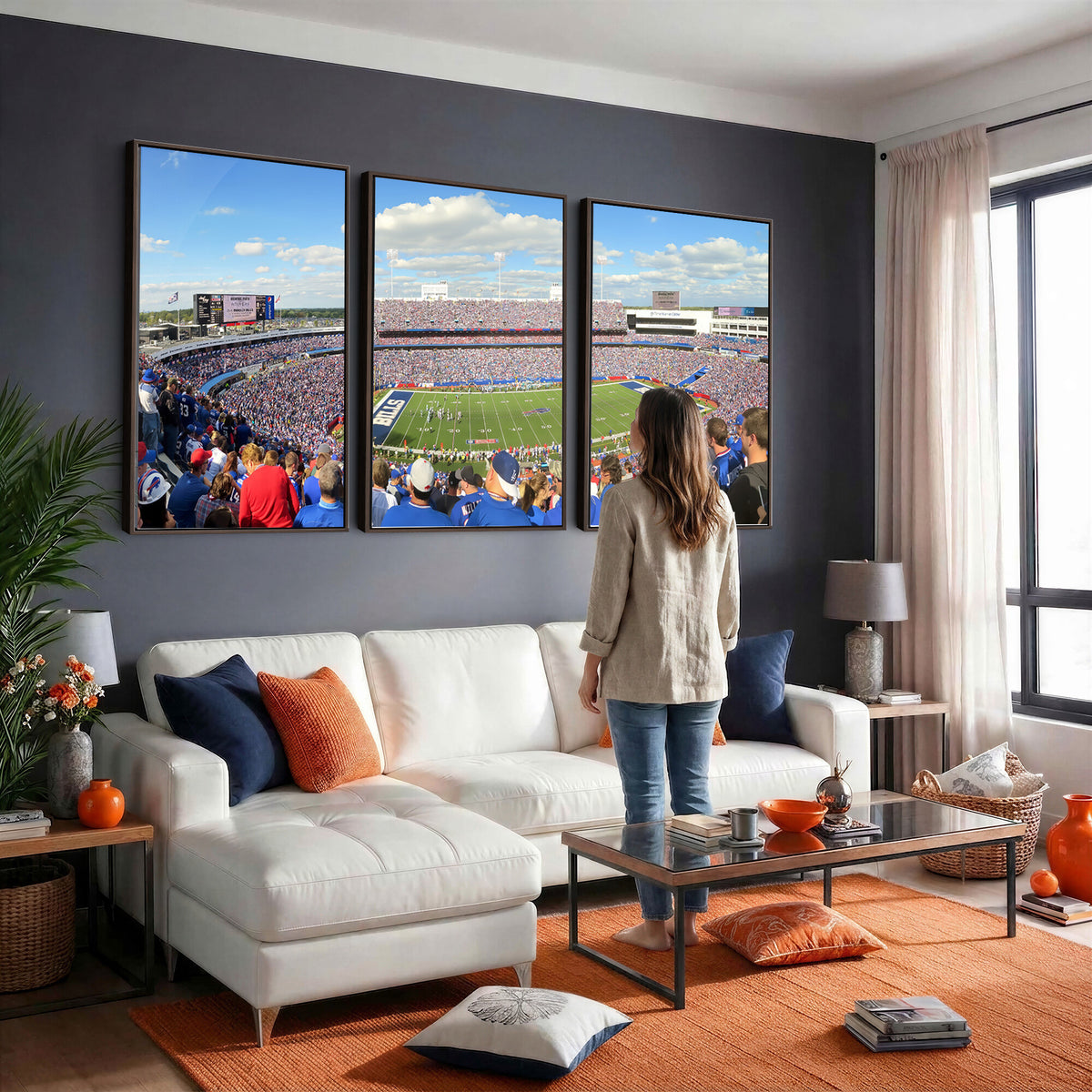 35302-MGV-CV-36X24 - Buffalo Bills NFL Football Team Print, Game Day at Buffalo Highmark Stadium