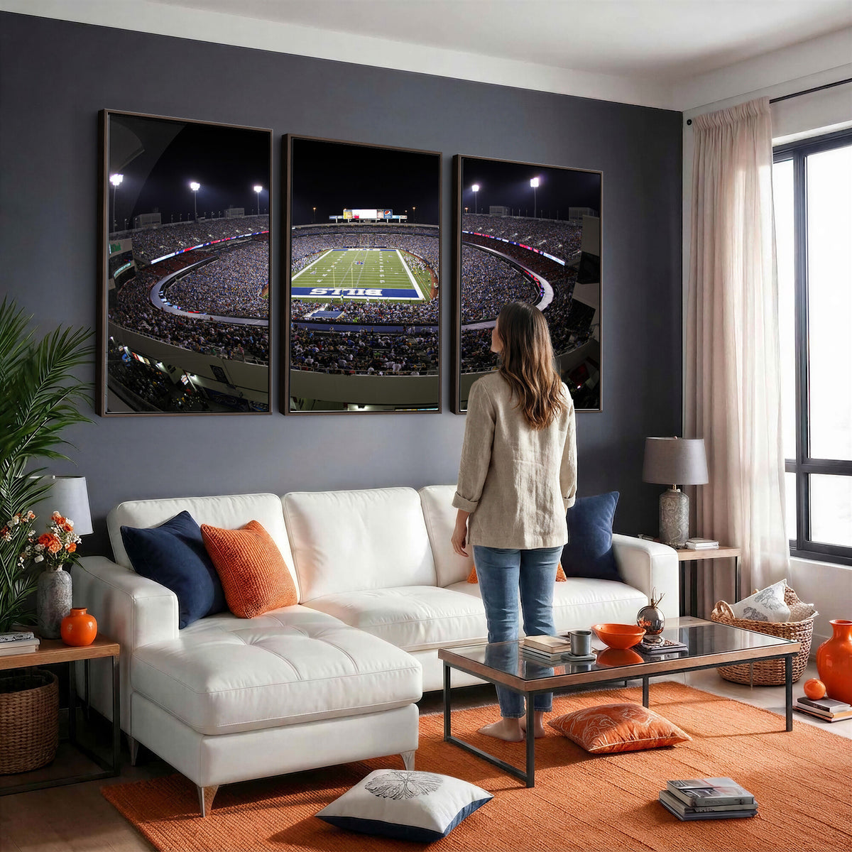 98546-MGV-CV-36X24 - Buffalo Bills NFL Football Team Print, Buffalo Highmark Stadium Wall Art