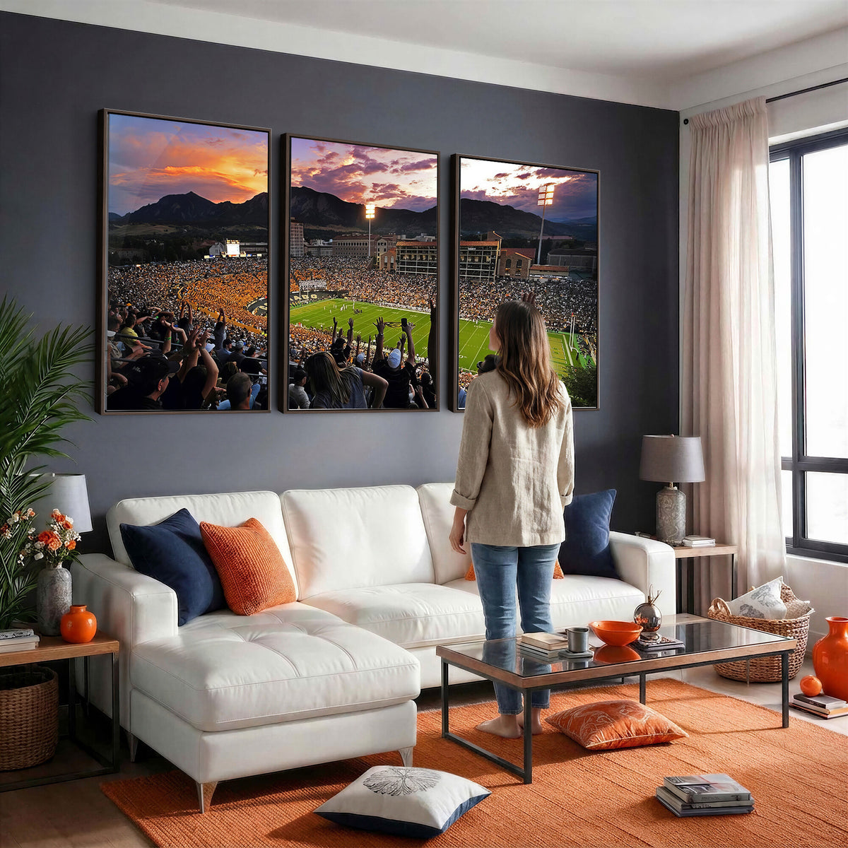 52579-MGV-CV-36X24 - Folsom Field, University of Colorado Buffaloes Football, Framed and Ready to Hang