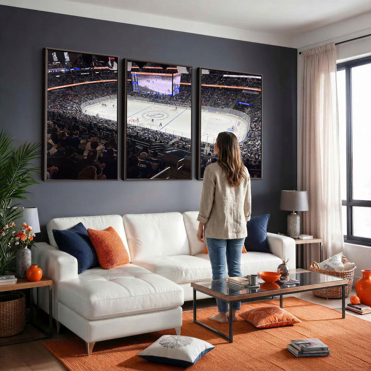 51641-MGV-CV-36X24 - Amalie Arena Florida Wall Art Canvas Print, NHL Hockey, Framed and Ready to Hang