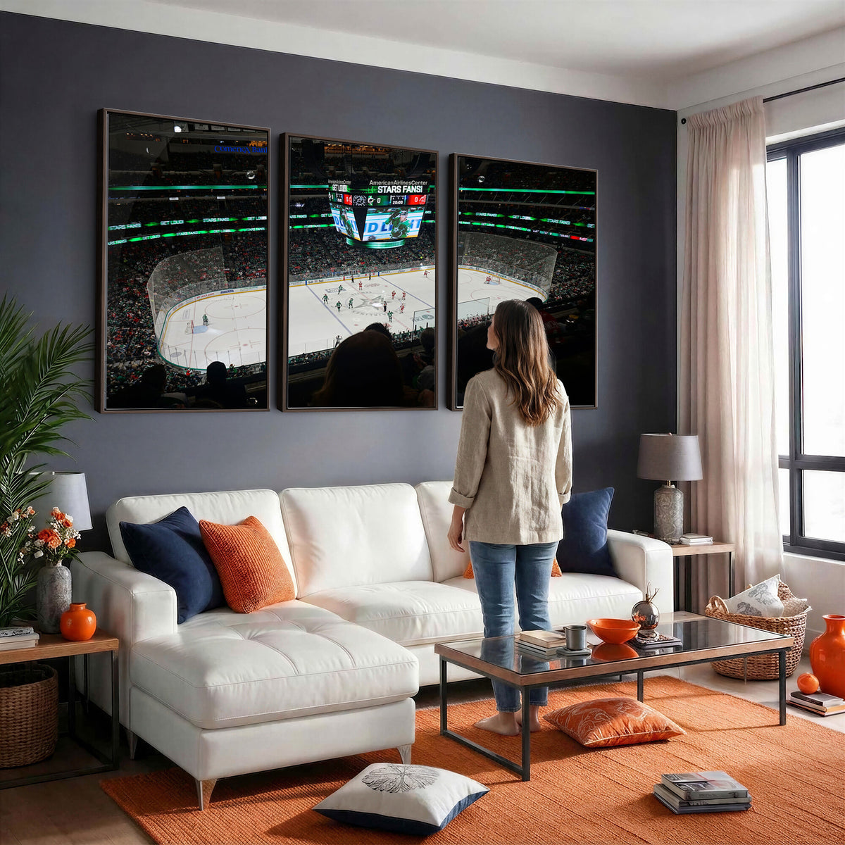 13876-MGV-CV-36X24 - American Airlines Center Dallas Stars Wall Art Canvas Print