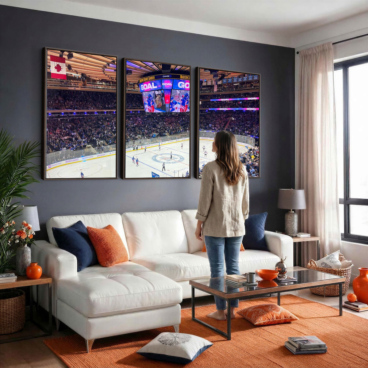 36401-MGV-CV-36X24 - Madison Square Garden New York Rangers Hockey Stadium Wall Art Canvas