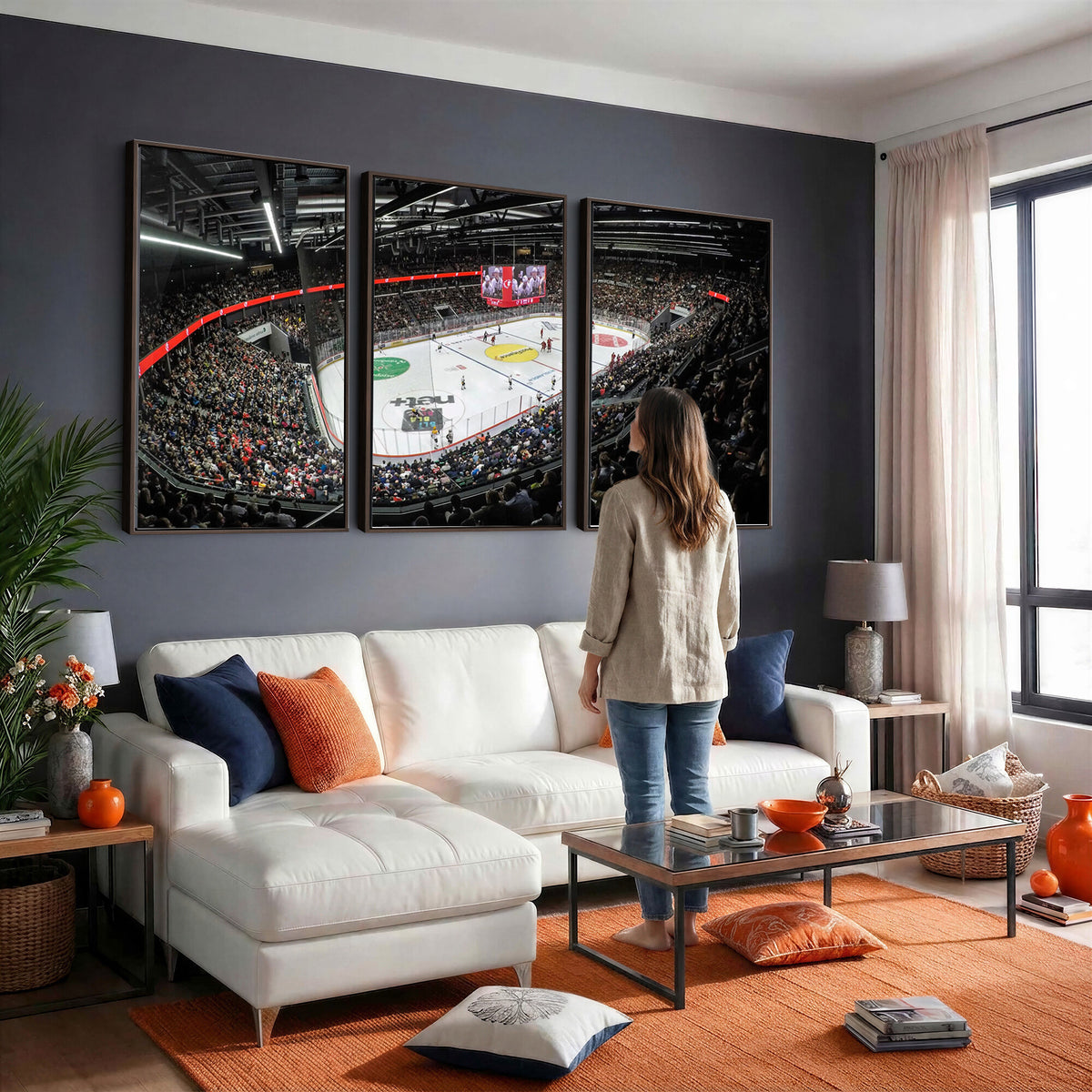 46282-MGV-CV-36X24 - Vaudoise Lausanne Ice Hockey Arena Stadium Wall Art Canvas