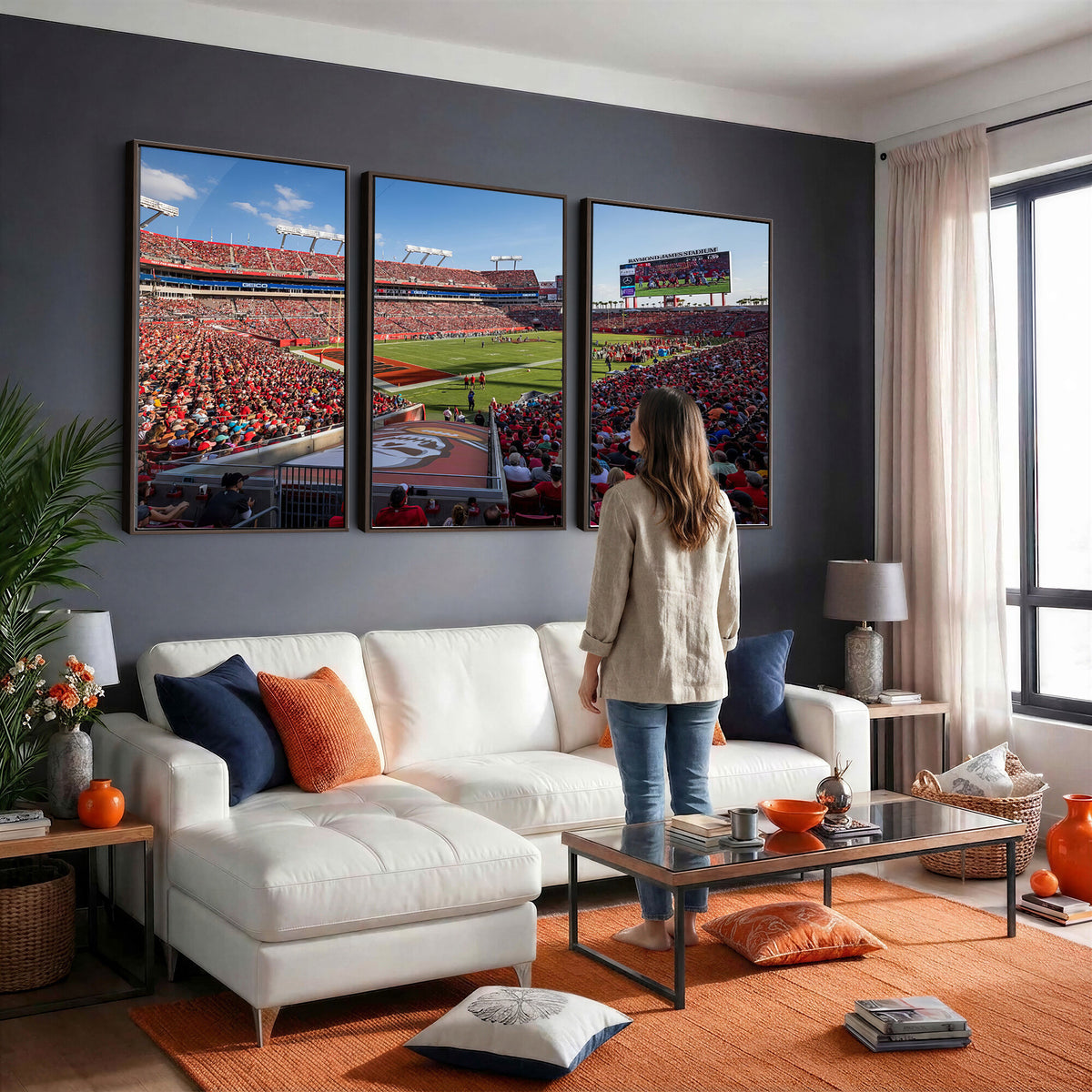 65229-MGV-CV-36X24 - Florida Tampa Raymond James Stadium Wall Art Canvas Print - NFL Football Stadium Print