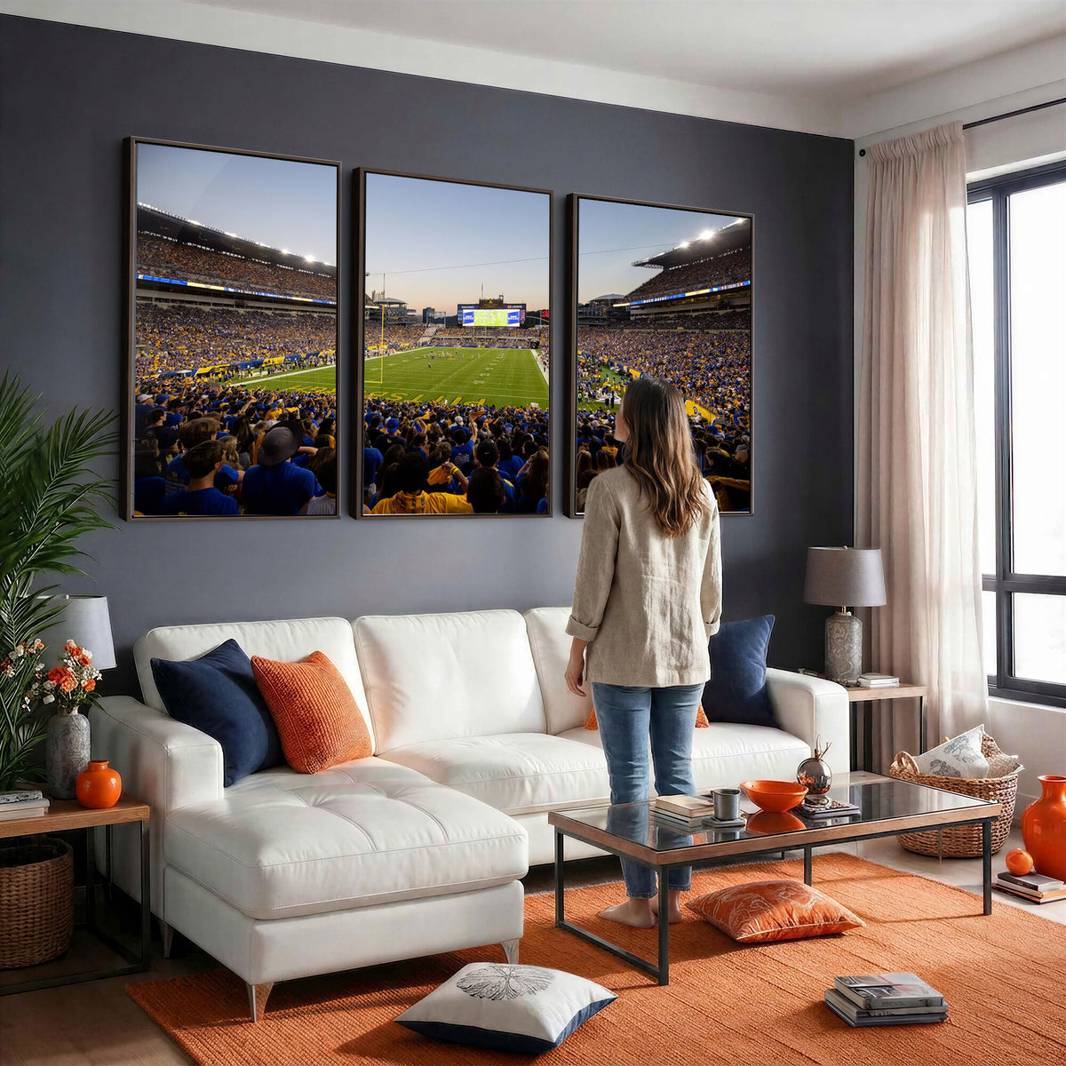 41853-MGV-CV-36X24 - Pittsburgh Panthers Football Team Print - Pittsburgh Acrisure Stadium Wall Art Canvas Print