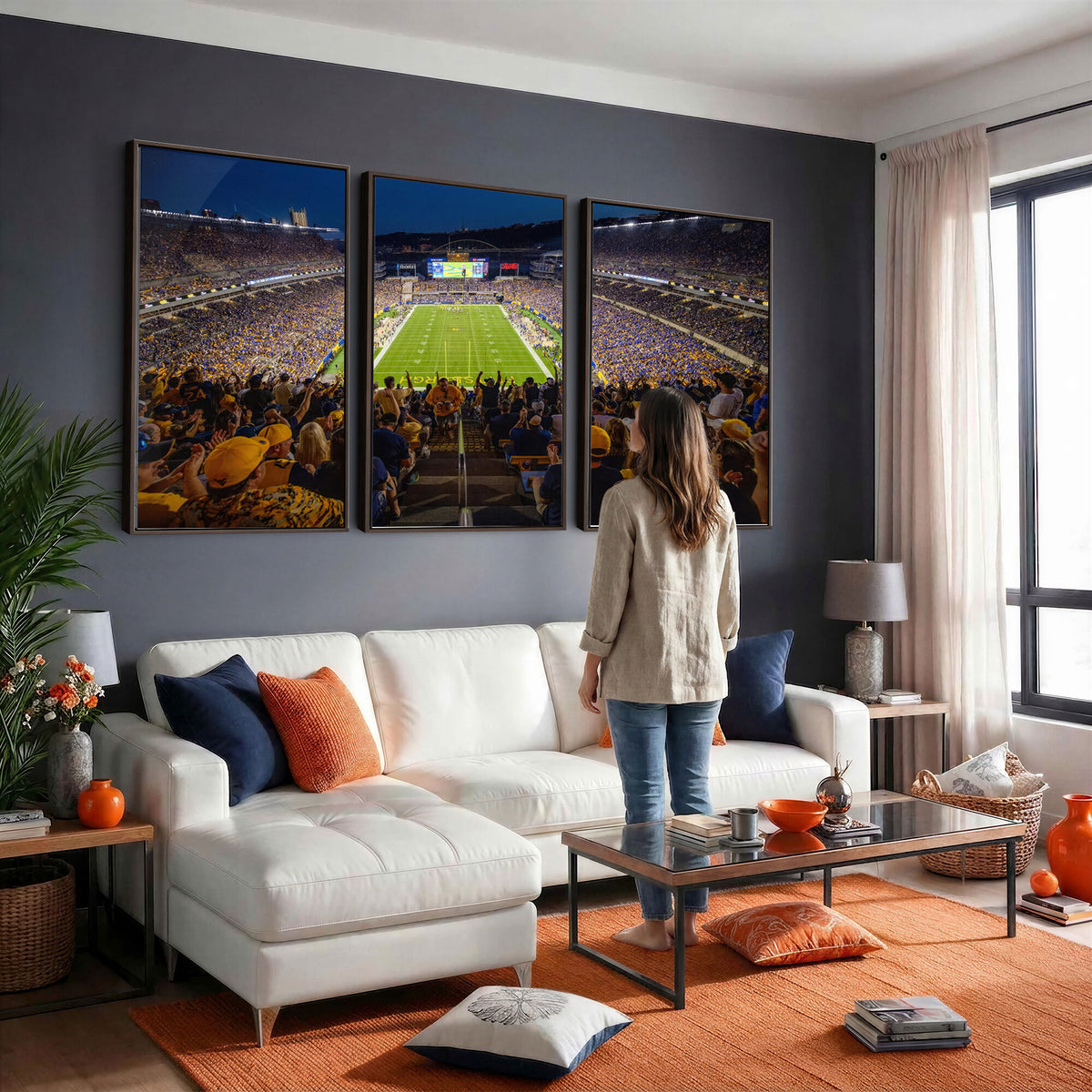 62297-MGV-CV-36X24 - Pittsburgh Panthers Football Team Print - Pittsburgh Acrisure Stadium Wall Art Canvas Print