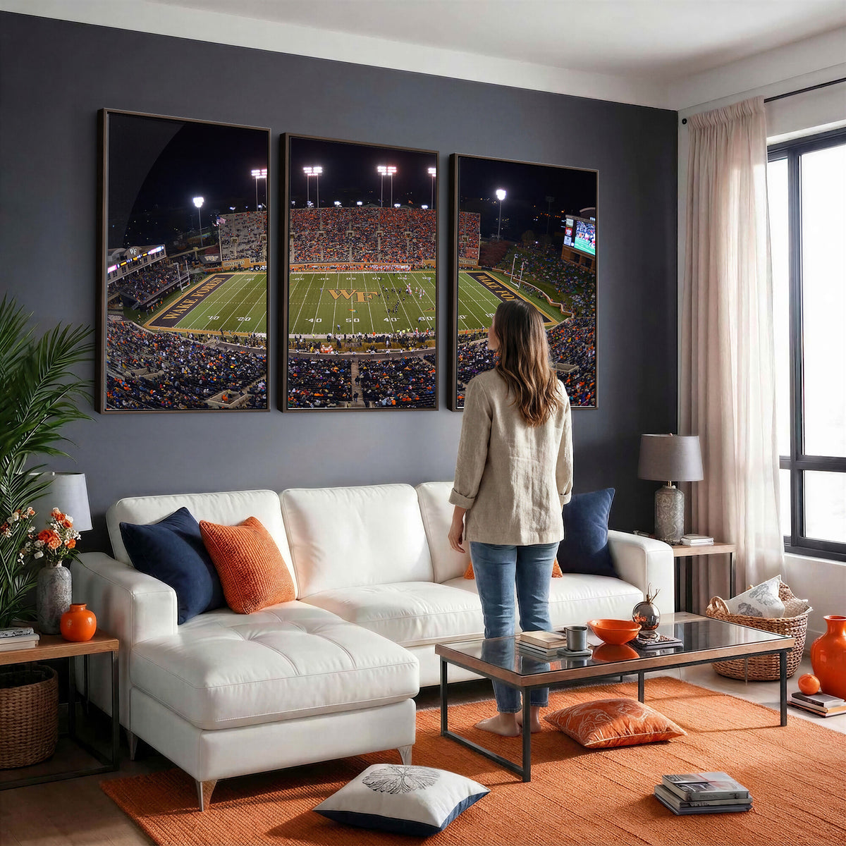 26033-MGV-CV-36X24 - Demon Deacons Print Canvas, Football Team Print