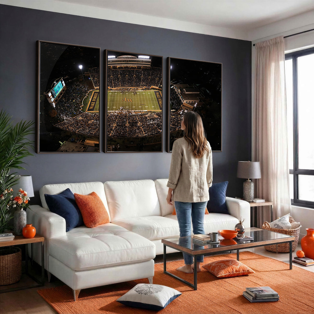 20605-MGV-CV-36X24 - Wake Forest University Demon Deacons Canvas Print, Football Team Wall Art