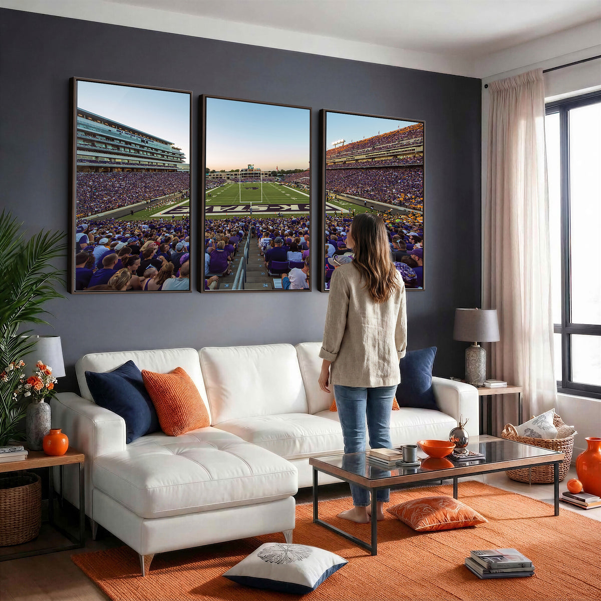 82792-MGV-CV-36X24 - Kansas State University Wildcats Football Team Print - Manhattan Bill Snyder Family Football Stadium