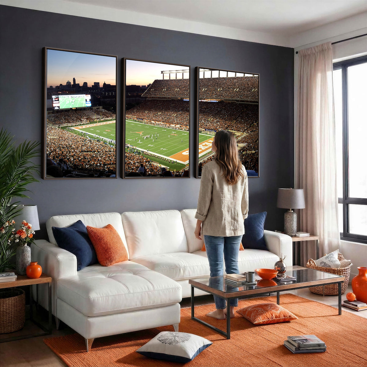 11455-MGV-CV-36X24 - Darrell K Royal-Texas Memorial Stadium Canvas Wall Art - Texas Longhorns Football Match