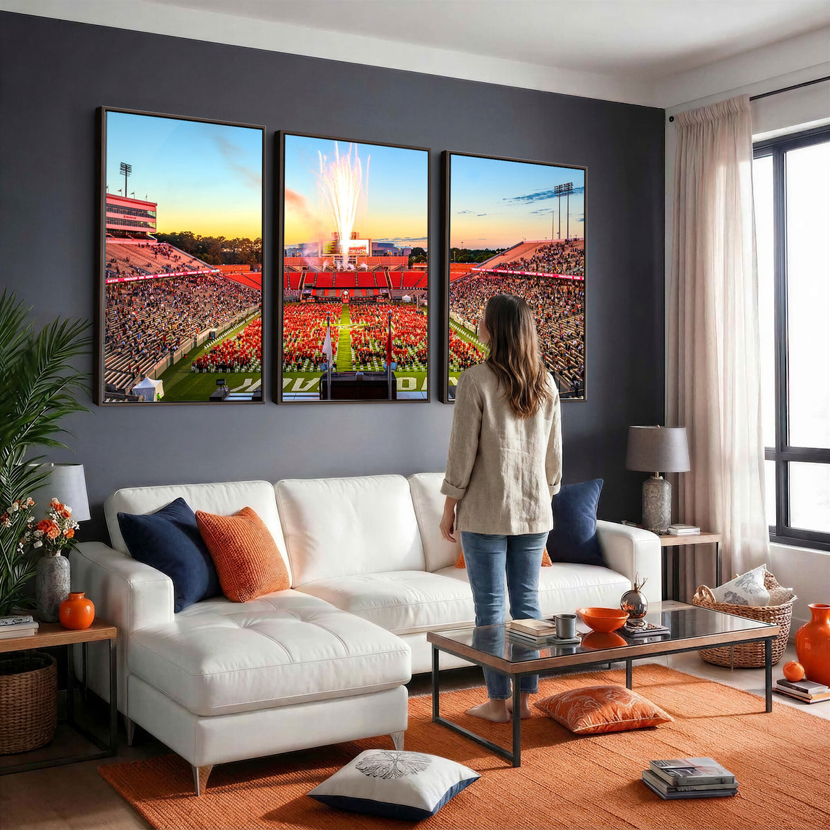 18017-MGV-CV-36X24 - North Carolina State University Canvas Print, Wolfpack Football Team Print