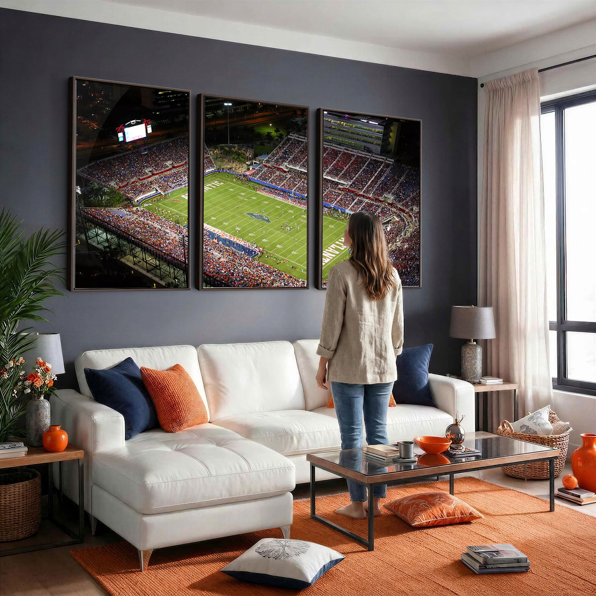 12682-MGV-CV-36X24 - Florida Atlantic University Owls Canvas Print, Football Team Print - Boca Raton FAU Stadium Wall Art
