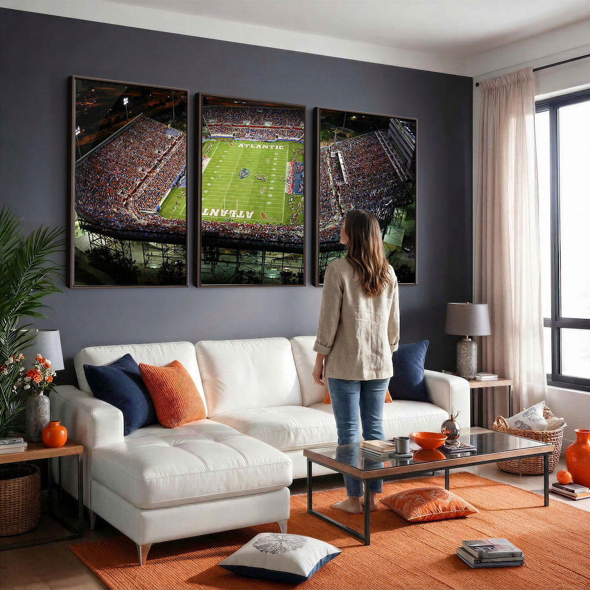 72354-MGV-CV-36X24 - Florida Atlantic University Owls Football Team Print - Boca Raton FAU Stadium Wall Art Canvas Print