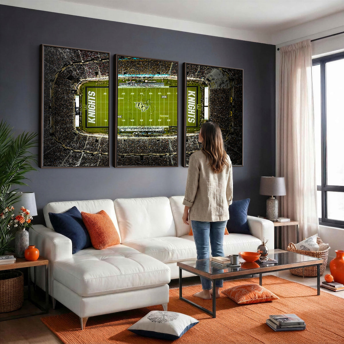 58050-MGV-CV-36X24 - UCF Knights Football Team Print - Orlando FBC Mortgage Stadium Wall Art, UCF Knights Canvas Print