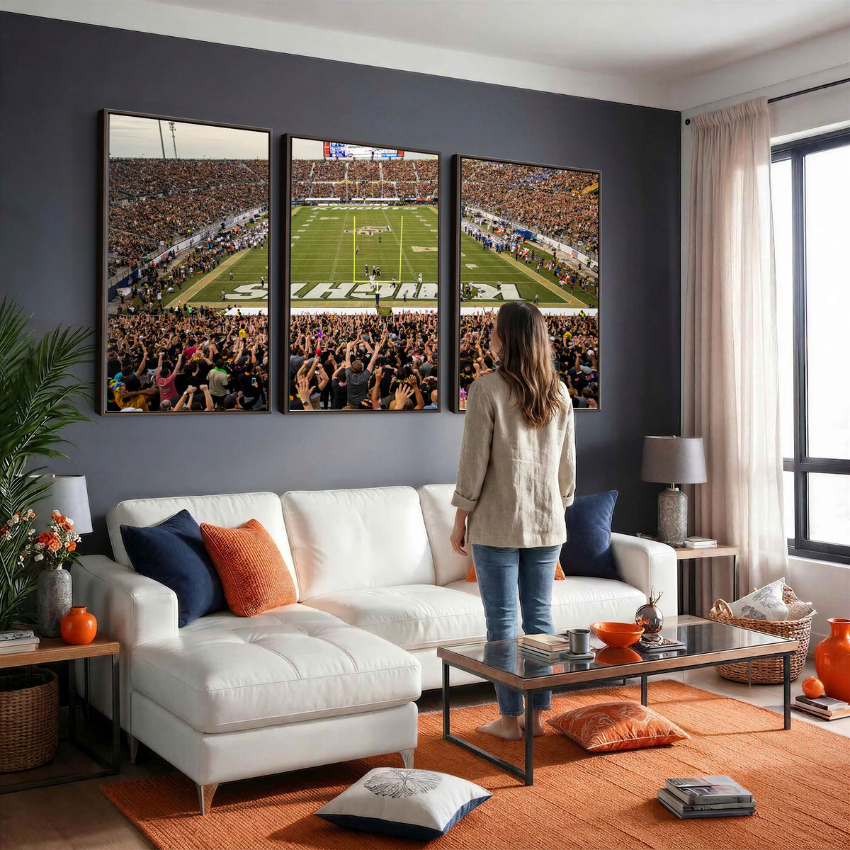 38659-MGV-CV-36X24 - UCF Knights Football Team Print - Orlando FBC Mortgage Stadium Canvas Print