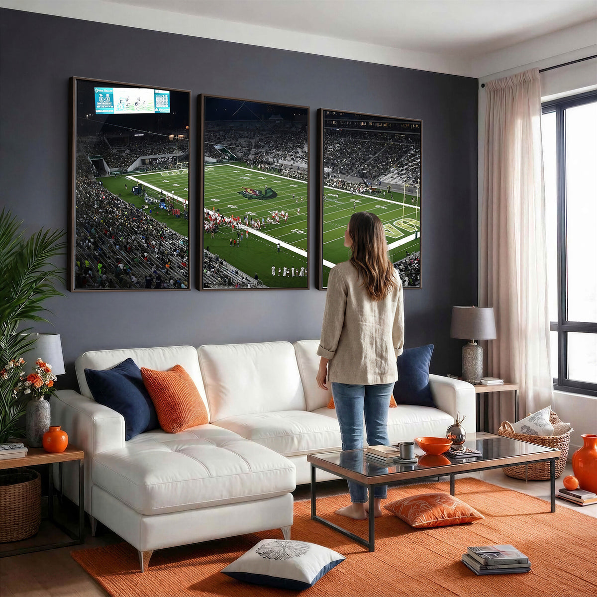 81740-MGV-CV-36X24 - UAB Blazers Football Team Print - Birmingham Protective Stadium Wall Art Canvas Print