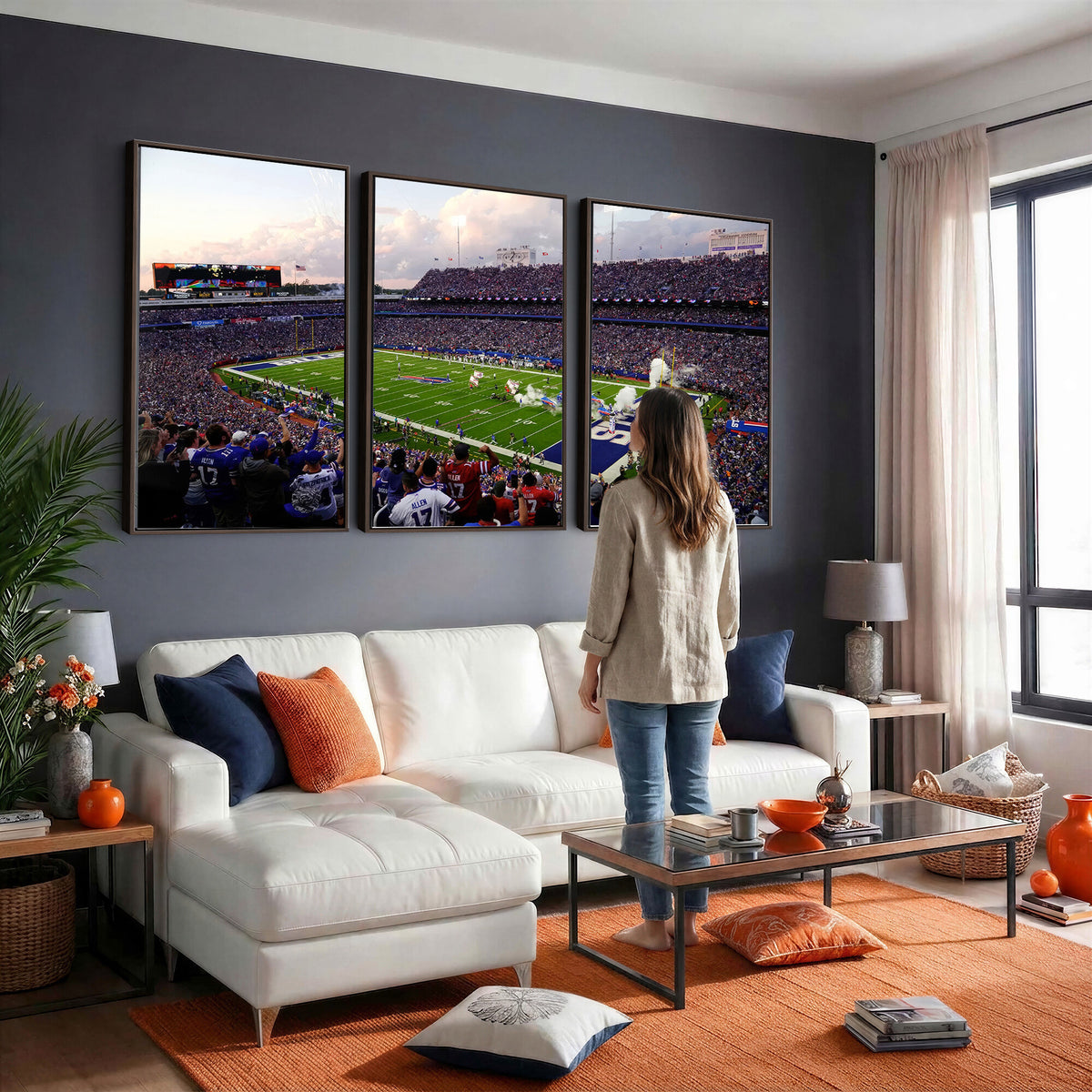 64066-MGV-CV-36X24 - Buffalo Bills Football Team Print - Buffalo Highmark Stadium Wall Art Canvas Print