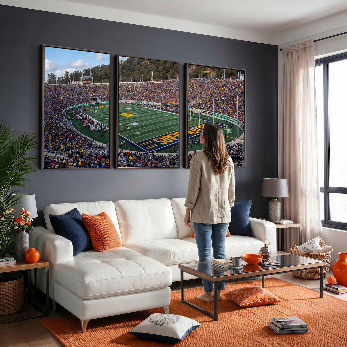 38054-MGV-CV-36X24 - University of California Golden Bears Football Team Print - Berkeley California Memorial Stadium Art