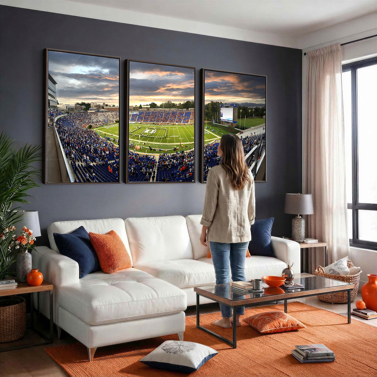60433-MGV-CV-36X24 - Duke University Blue Devils Football Team Print, Durham