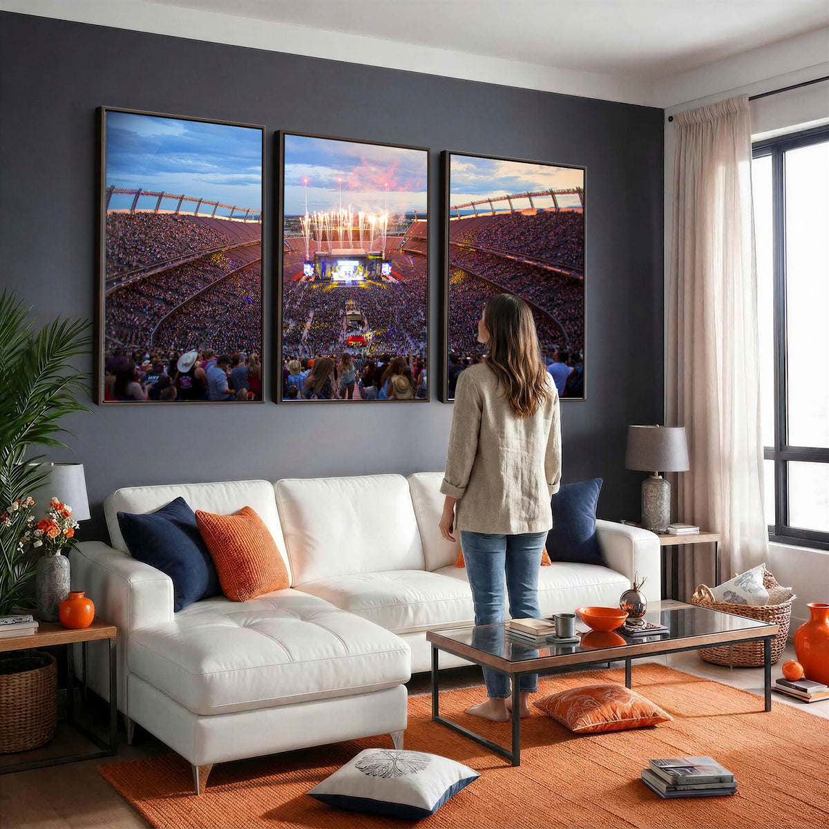 24689-MGV-CV-36X24 - Denver Broncos Football Team Print Canvas, Empower Field
