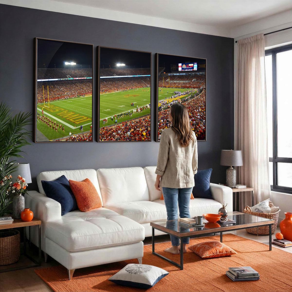 27211-MGV-CV-36X24 - Iowa State University Cyclones Football Team Print, Ames, Extra Large Game Room Wall Decor