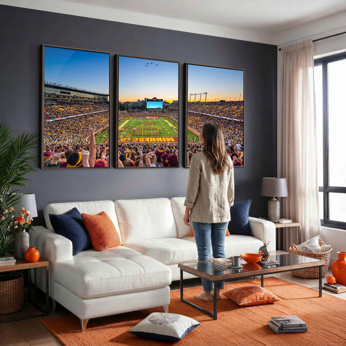84421-MGV-CV-36X24 - University of Minnesota Golden Gophers Art Print, Football Team Print - Minneapolis Huntington Bank